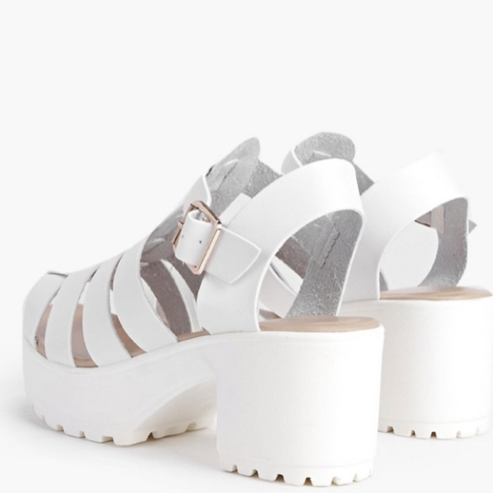 White cleated platform sandal